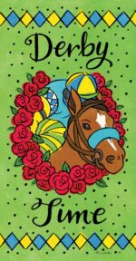 Wreath of roses Derby Time Flag