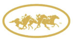 3 Horse & Jockey Racing Gold Stickers