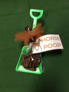 Horse Poop in green shovel