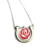Silver tone Derby rose Necklace