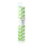 Green and white stripe straws