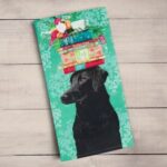 Black Lab with gifts