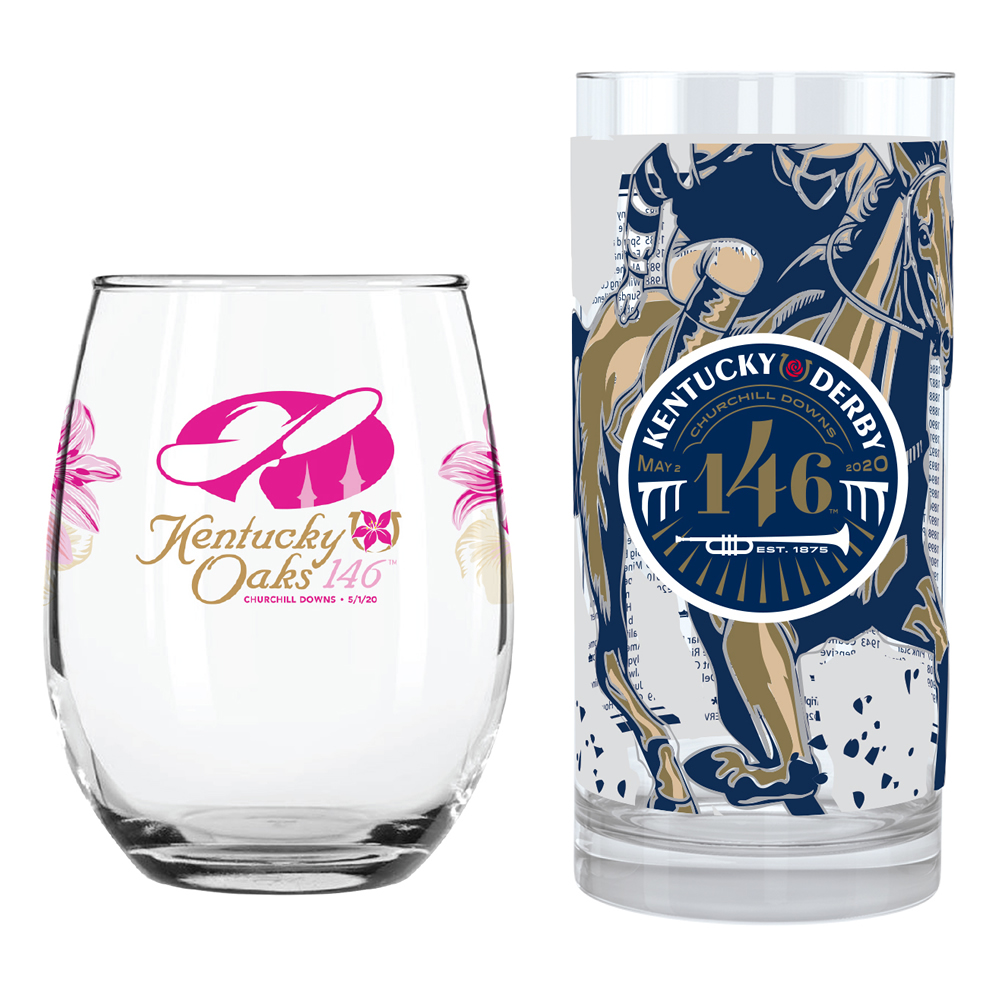 Kentucky Derby and Oaks 146 Official Glass Set (In stock) Derby Gifts